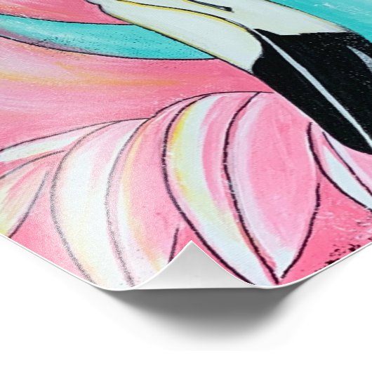 Rosa Flamingo Fotodruck (Ecke)