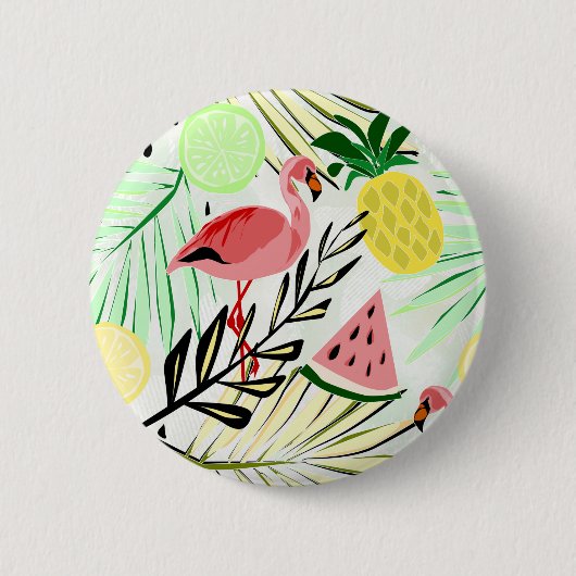 Rosa Flamingo, Früchte Button (Vorderseite)