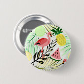 Rosa Flamingo, Früchte Button (Vorne & Hinten)