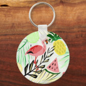 Rosa Flamingo, Früchte Schlüsselanhänger (Vorderseite)