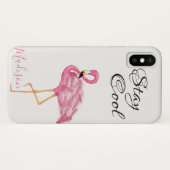 Rosa Flamingo Fun Bleibe Coolen Sommernamen Case-Mate iPhone Hülle (Rückseite (Horizontal))