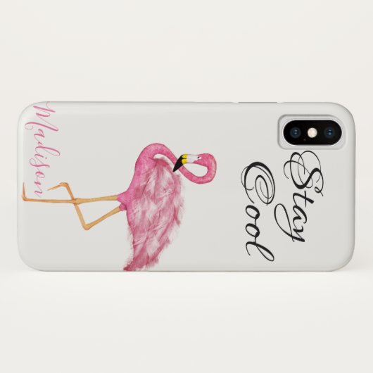 Rosa Flamingo Fun Bleibe Coolen Sommernamen Case-Mate iPhone Hülle (Rückseite (Horizontal))