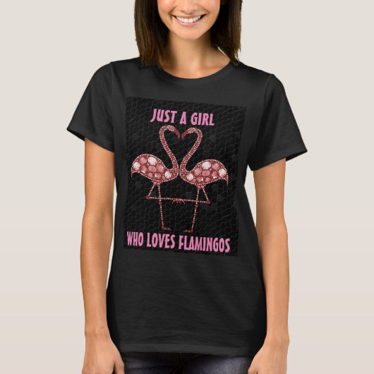 Rosa Flamingo funkelnd Lieben Flamingos T - Shirt (Vorderseite)