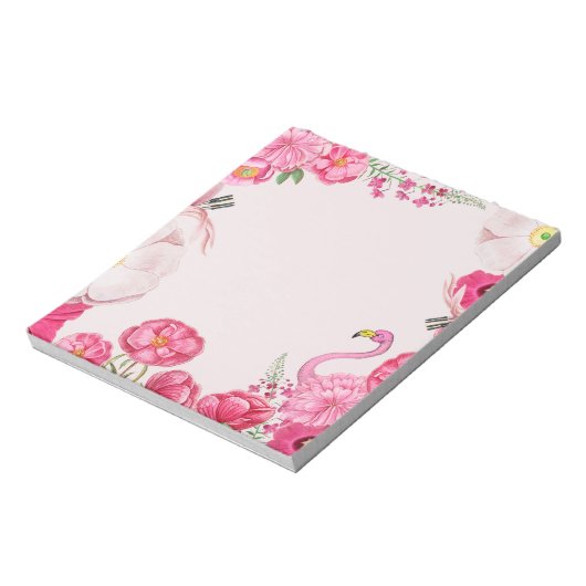 Rosa Flamingo Garten Notizblock (Rotiert)