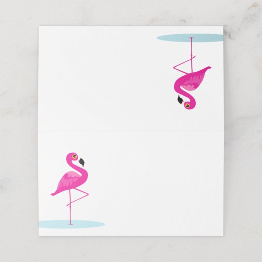 Rosa Flamingo Gastgeber-Platzkarten Platzkarte (Außenseite Aufgefaltet)