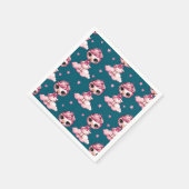 Rosa Flamingo Geburtstagsfeier Serviette (Ecke)