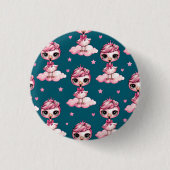 Rosa Flamingo Geburtstagsparty Button (Vorderseite)