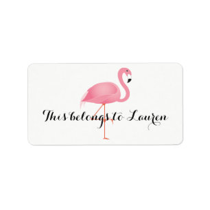 Rosa Flamingo gehört Aufkleber Adressaufkleber