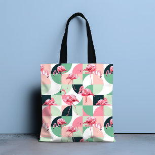 Rosa Flamingo Geometrisches Tropisches Chic-Gesche Tasche