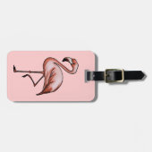 rosa Flamingo Gepäckanhänger (Vorderseite horizontal)