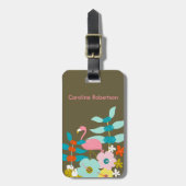 Rosa Flamingo Gepäckanhänger (Vorderseite vertikal)