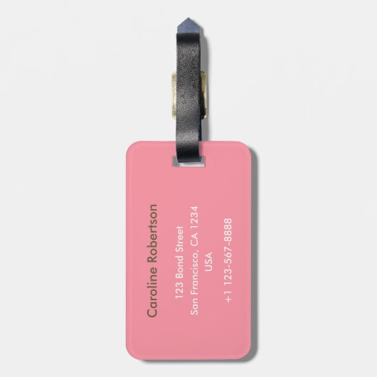 Rosa Flamingo Gepäckanhänger (Rückseite vertikal)