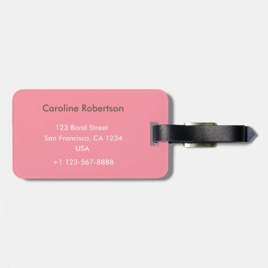 Rosa Flamingo Gepäckanhänger (Rückseite horizontal)