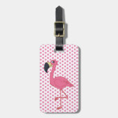 Rosa Flamingo Gepäckanhänger (Vorderseite vertikal)