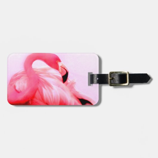 Rosa Flamingo Gepäckanhänger (Vorderseite horizontal)