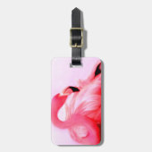 Rosa Flamingo Gepäckanhänger (Vorderseite vertikal)