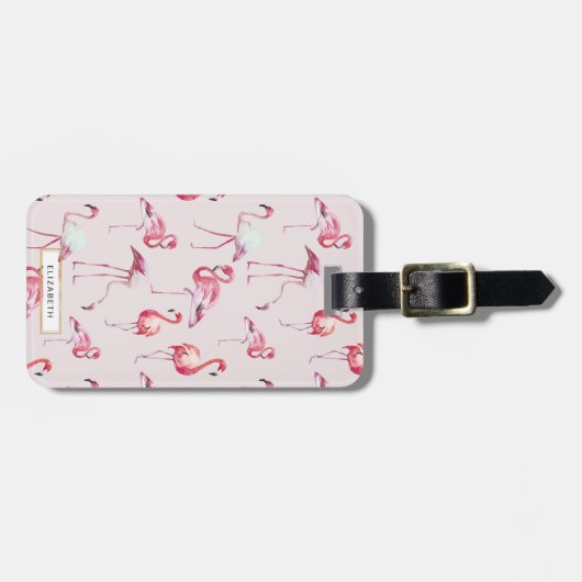 Rosa Flamingo-Gepäckstück Gepäckanhänger (Vorderseite horizontal)