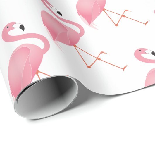 Rosa Flamingo Geschenkpapier (Rolleneckpunkt)