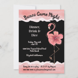 Rosa Flamingo Girls Night Bunco Einladung