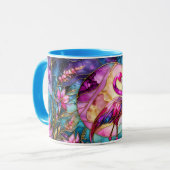 Rosa Flamingo Glasmosaik Tasse (Vorderseite Links)