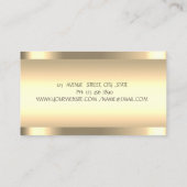 Rosa Flamingo Gold Streifen Visitenkarte (Rückseite)