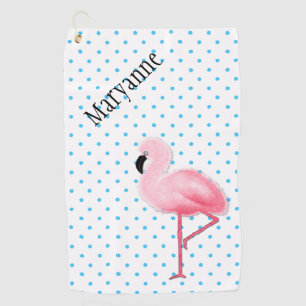 Rosa Flamingo Golf Handtuch