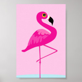 Rosa Flamingo-Grafik-Kinderzimmer Poster