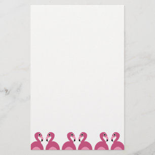 Rosa Flamingo-Grenze - Briefpapier-Briefkopf Briefpapier