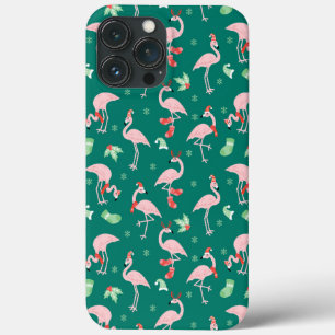 Rosa Flamingo Grün Weihnachten Feiertagsmuster Case-Mate iPhone Hülle