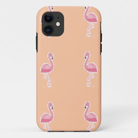 Rosa Flamingo, hellorange Case-Mate iPhone Hülle (Rückseite)