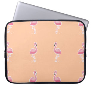 Rosa Flamingo, hellorange Laptopschutzhülle