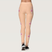 Rosa Flamingo, hellorange Leggings (Rückseite)