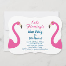 Rosa Flamingo-Hennen Party-Einladung