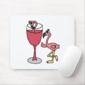 Rosa Flamingo herein Rosewein-Glas Mousepad (Mit Mouse)