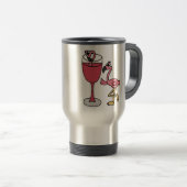 Rosa Flamingo herein Rosewein-Glas Reisebecher (VorderseiteRechts)