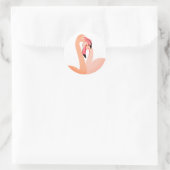 Rosa Flamingo Herzsticker, Valentine Runder Aufkleber (Tasche)