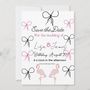 Rosa Flamingo Hochzeit Herr und Frau Einladung