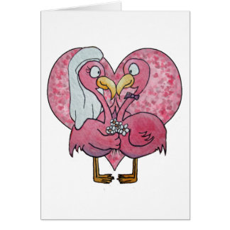 Rosa Flamingo-Hochzeits-Paar-Paar-Aquarell