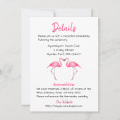 Rosa Flamingo Hochzeitsdetails Tropischer Sommer L Einladung (Vorderseite)