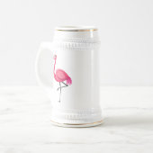 Rosa Flamingo im Cartoon-Stil Bierglas (Vorderseite Links)