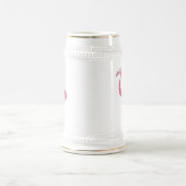 Rosa Flamingo im Cartoon-Stil Bierglas (Mittel)