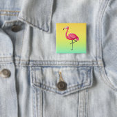 Rosa Flamingo im Cartoon-Stil Button (Beispiel)