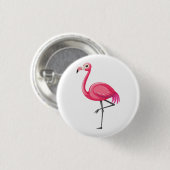 Rosa Flamingo im Cartoon-Stil Button (Vorne & Hinten)