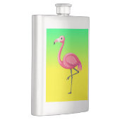 Rosa Flamingo im Cartoon-Stil Flachmann (Rechts)