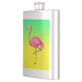 Rosa Flamingo im Cartoon-Stil Flachmann (Links)