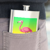 Rosa Flamingo im Cartoon-Stil Flachmann (Beispiel)
