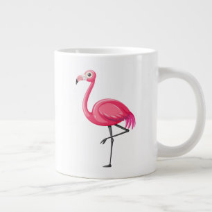 Rosa Flamingo im Cartoon-Stil Jumbo-Tasse