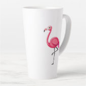 Rosa Flamingo im Cartoon-Stil Milchtasse (Rechte Ecke)