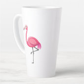 Rosa Flamingo im Cartoon-Stil Milchtasse (Linke Ecke)