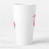 Rosa Flamingo im Cartoon-Stil Milchtasse (Vorderseite)